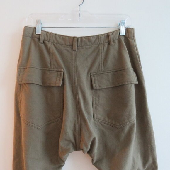 ACACIA Dublin Pant in Moss Green Cotton Raw Hem Casual Travel Vacation - Size S - Picture 11 of 16